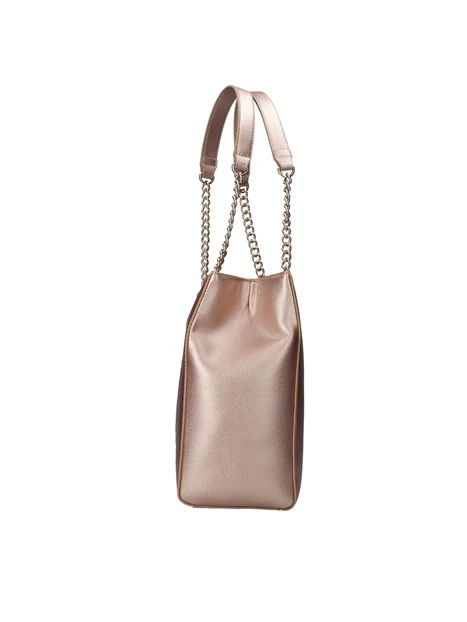 BORSA A SPALLA GRANDE METALLIZZATA  DONNA ROSA