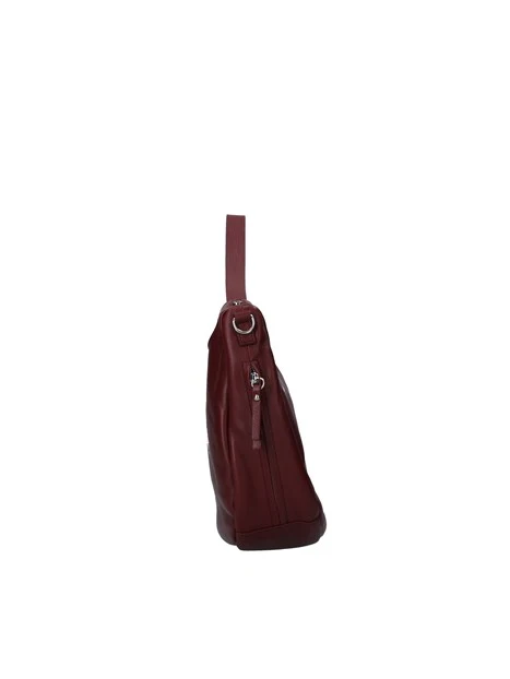 BORSA A SPALLA CON ZIP LATERALE DONNA BORDEAUX