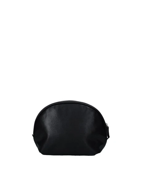 POCHETTE PITONATA CON ZIP DONNA NERO