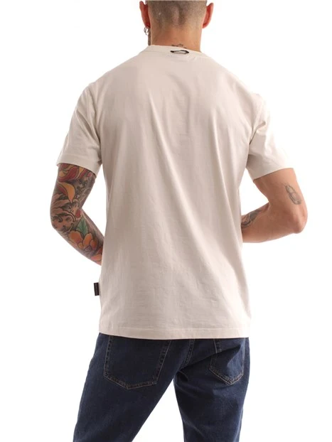T-SHIRT MANICA CORTA CON TASCHINO E LOGO BICOLORE UOMO BIANCO