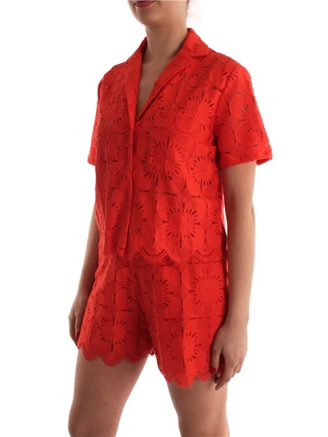 CAMICIA CORTA IN PIZZO DONNA ARANCIO