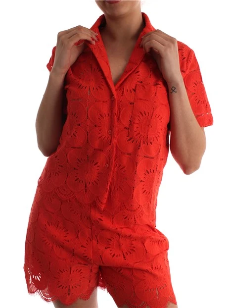 CAMICIA CORTA IN PIZZO DONNA ARANCIO