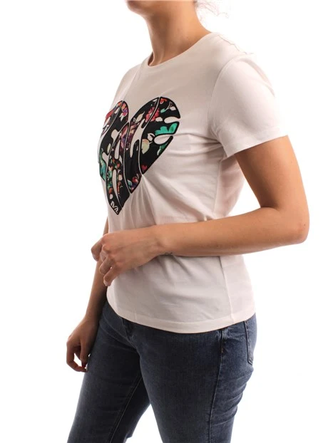 T-SHIRT CON CUORE PACE DONNA BIANCO