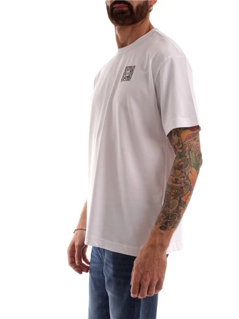 T-SHIRT CON MAXI LOGO RETRO UOMO BIANCO