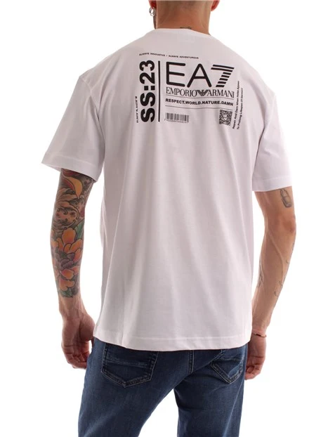 T-SHIRT CON MAXI LOGO RETRO UOMO BIANCO