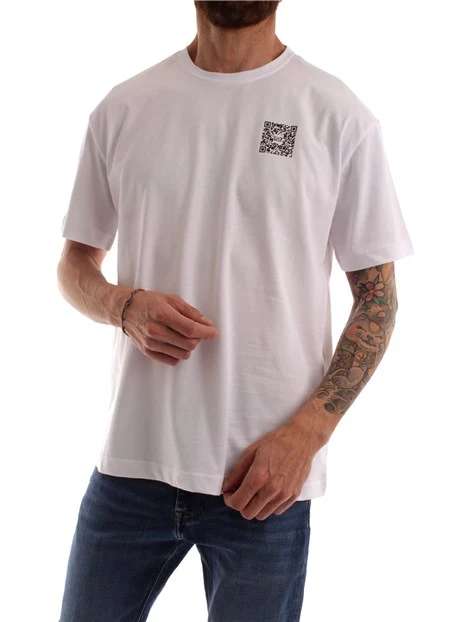 T-SHIRT CON MAXI LOGO RETRO UOMO BIANCO