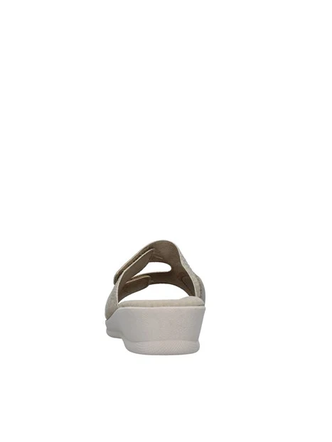 CIABATTE IN ECOPELLE A STRAPPO DONNA BEIGE