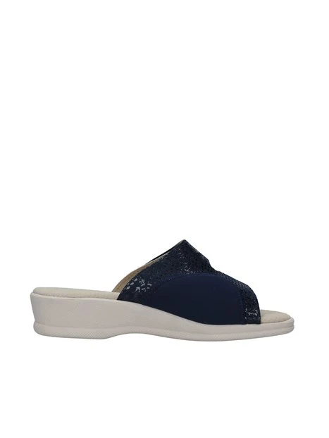 CIABATTE IN ECOPELLE A STRAPPO DONNA BLU