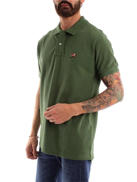 POLO IN COTONE CON LOGO UOMO VERDE