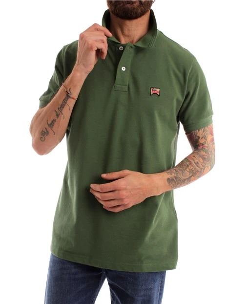 POLO IN COTONE CON LOGO UOMO VERDE