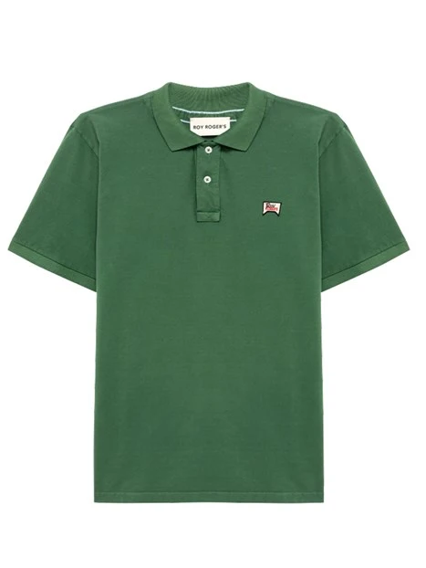 POLO IN COTONE CON LOGO UOMO VERDE