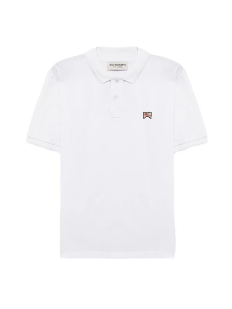 POLO IN COTONE CON LOGO UOMO BIANCO