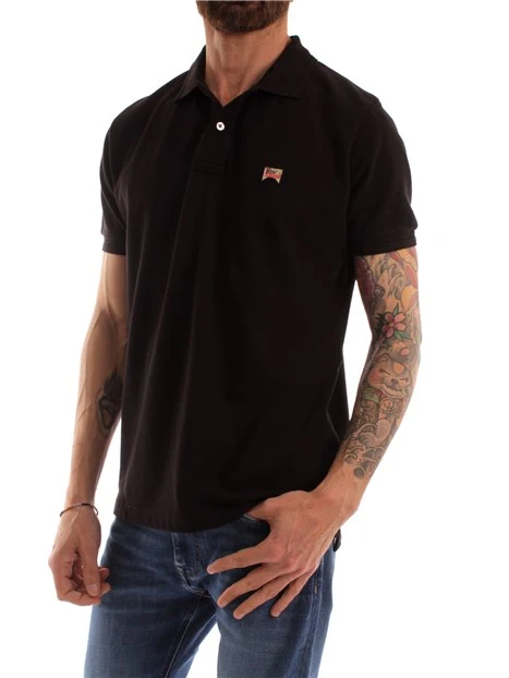 POLO IN COTONE CON LOGO UOMO NERO