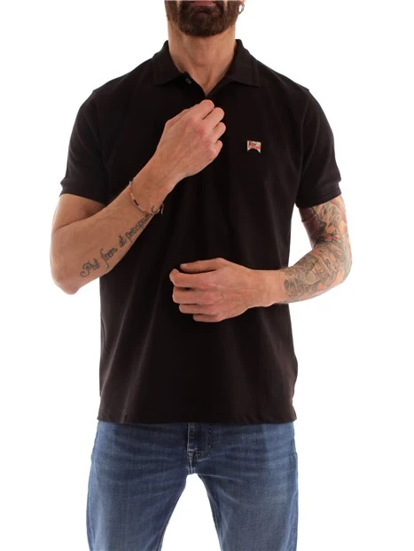 POLO IN COTONE CON LOGO UOMO NERO