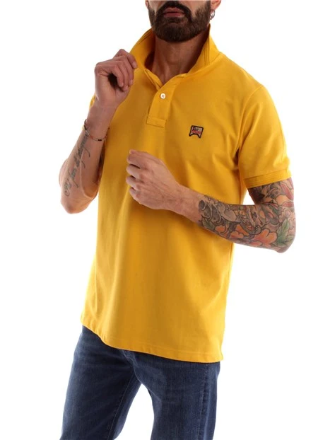 POLO IN COTONE CON LOGO UOMO GIALLO