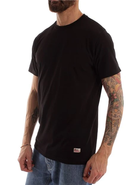 T-SHIRT CON LOGO SUL FONDO UOMO NERO