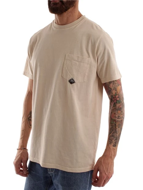 T-SHIRT CON LOGO SULLA TASCA UOMO BEIGE