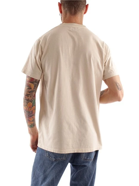 T-SHIRT CON LOGO SULLA TASCA UOMO BEIGE