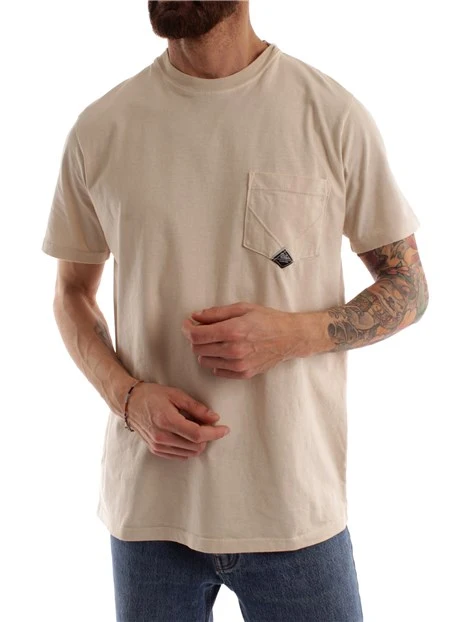 T-SHIRT CON LOGO SULLA TASCA UOMO BEIGE