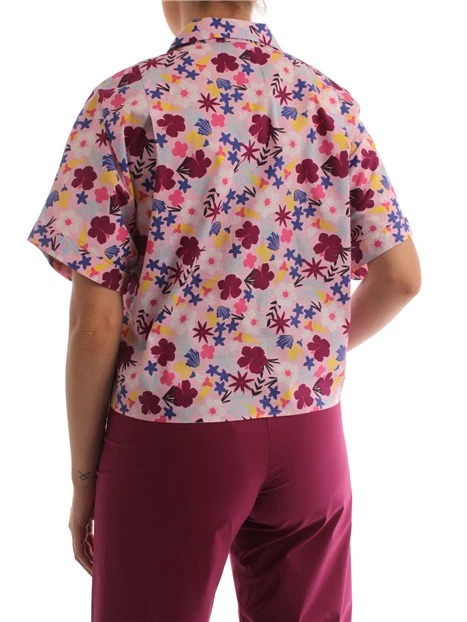 CAMICIA FANTASIA CON MANICHE KIMONO DONNA ROSA