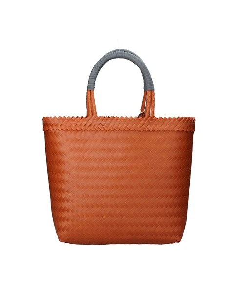 BORSA A SPALLA INTRECCIATA CON CIONDOLO DONNA ARANCIO