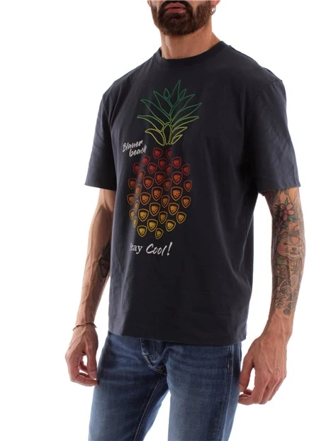 T-SHIRT CON STAMPA ANANAS UOMO BLU