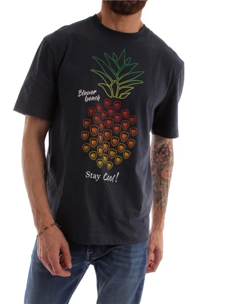 T-SHIRT CON STAMPA ANANAS UOMO BLU