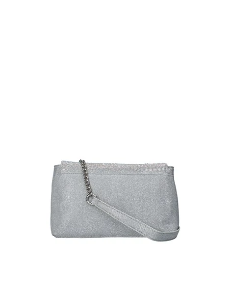 POCHETTE CON TRACOLLA E STRASS DONNA ARGENTO