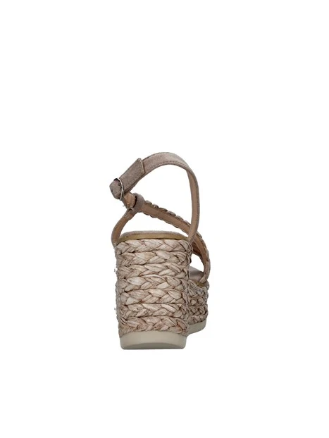 SANDALI CON ZEPPA ALTA DONNA BEIGE