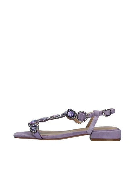 SANDALI BASSI CON PIETRE GIOIELLO DONNA LILLA Step By Step