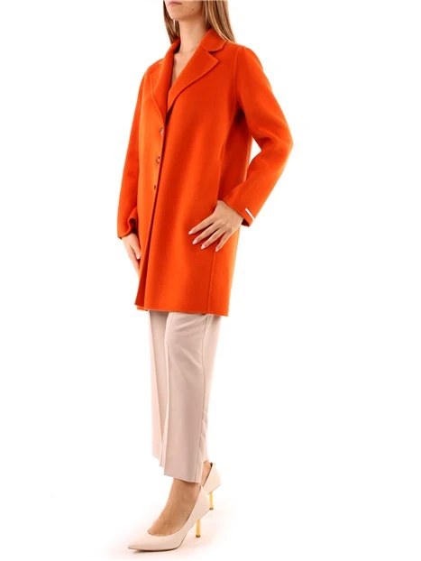 CAPPOTTO LUNGO MONOPETTO DONNA ARANCIO