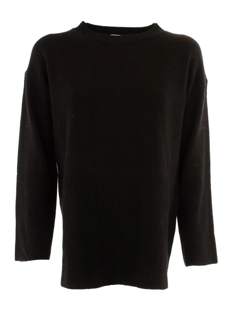 MAGLIA GIROCOLLO IN MISTO CASHMERE DONNA NERO