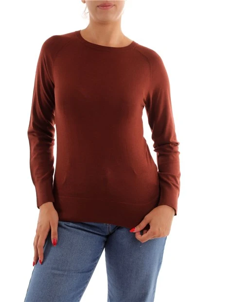 MAGLIA GIROCOLLO IN PURA LANA DONNA MARRONE