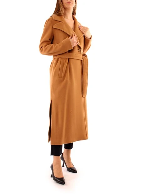 CAPPOTTO LUNGO IN LANA VERGINE MONOPETTO DONNA BEIGE