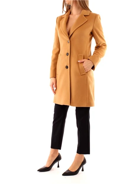 CAPPOTTO LUNGO MONOPETTO A TRE BOTTONI DONNA BEIGE