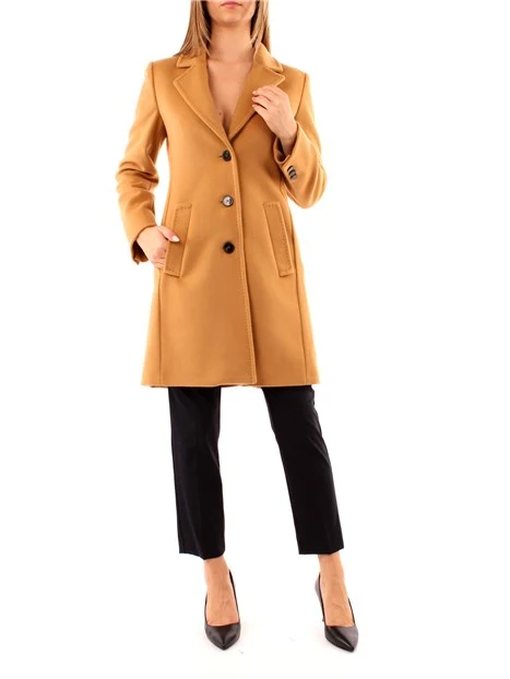 CAPPOTTO LUNGO MONOPETTO A TRE BOTTONI DONNA BEIGE