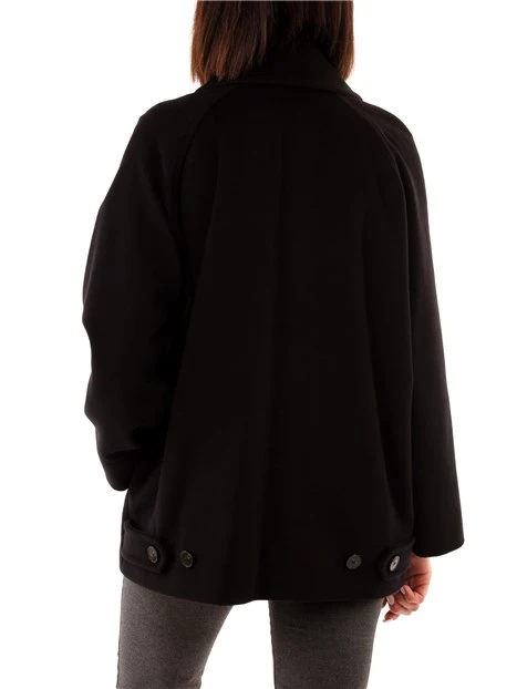 CAPPOTTO CORTO CON COLLETTO ROTONDO DONNA NERO