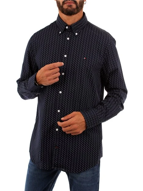 CAMICIA A POIS UOMO BLU SCURO