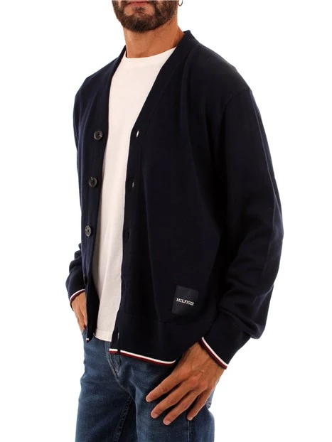 CARDIGAN MONOTYPE CON BANDIERA LOGO UOMO BLU SCURO