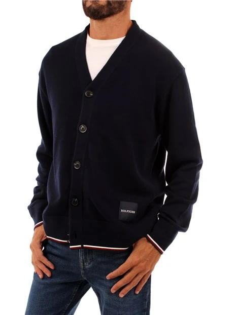 CARDIGAN MONOTYPE CON BANDIERA LOGO UOMO BLU SCURO