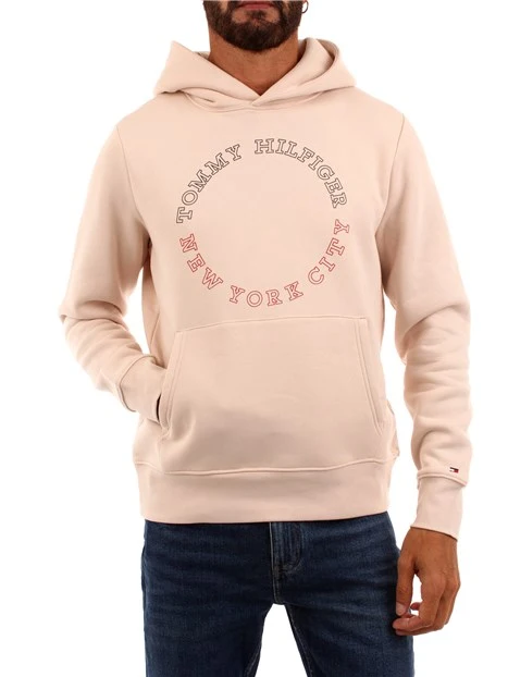 FELPA CON CAPPUCCIO MONOTYPE CON LOGO UOMO BEIGE