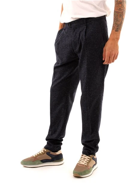 PANTALONI CHINO IN MISTO LANA UOMO BLU