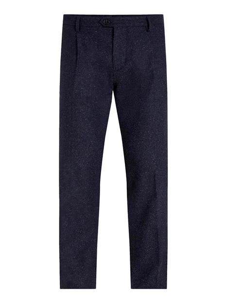 PANTALONI CHINO IN MISTO LANA UOMO BLU