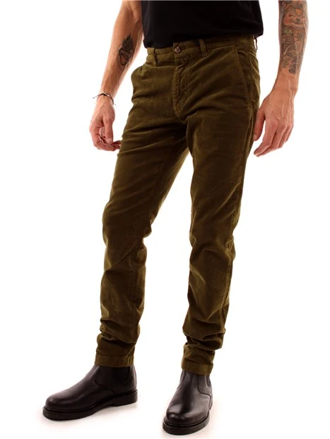 PANTALONI CHINO SLIM UOMO VERDE