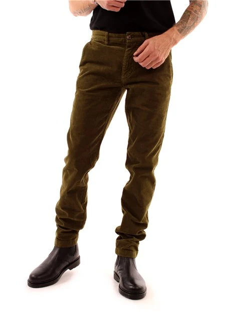 PANTALONI CHINO SLIM UOMO VERDE