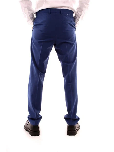 PANTALONI CHINO IN LANA VERGINE UOMO BLU