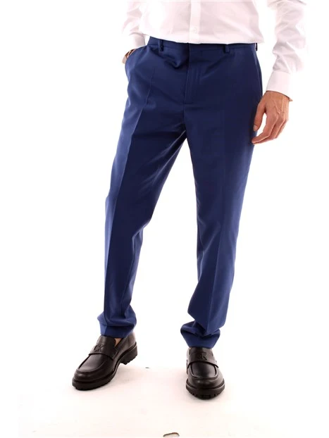 PANTALONI CHINO IN LANA VERGINE UOMO BLU