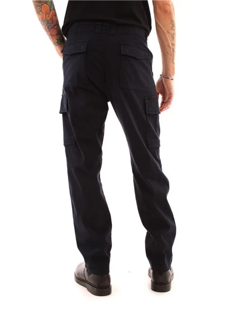 PANTALONI CARGO SCHISTE IN COTONE UOMO BLU