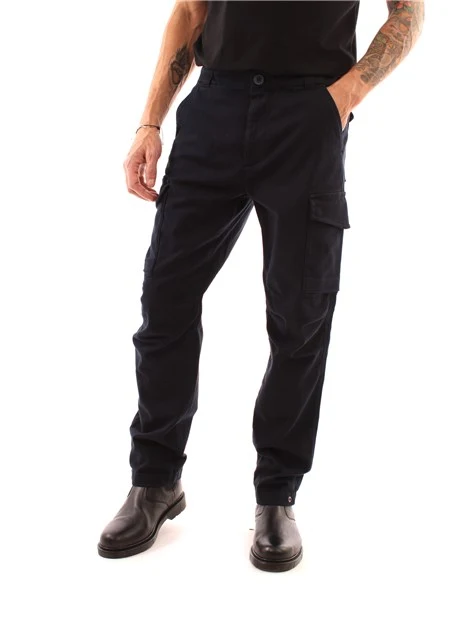 PANTALONI CARGO SCHISTE IN COTONE UOMO BLU