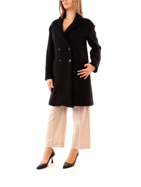 CAPPOTTO LUNGO DOPPIOPETTO DONNA NERO